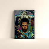 Dripster Fight Club movie poster featuring main characters and iconic quote in artistic collage style